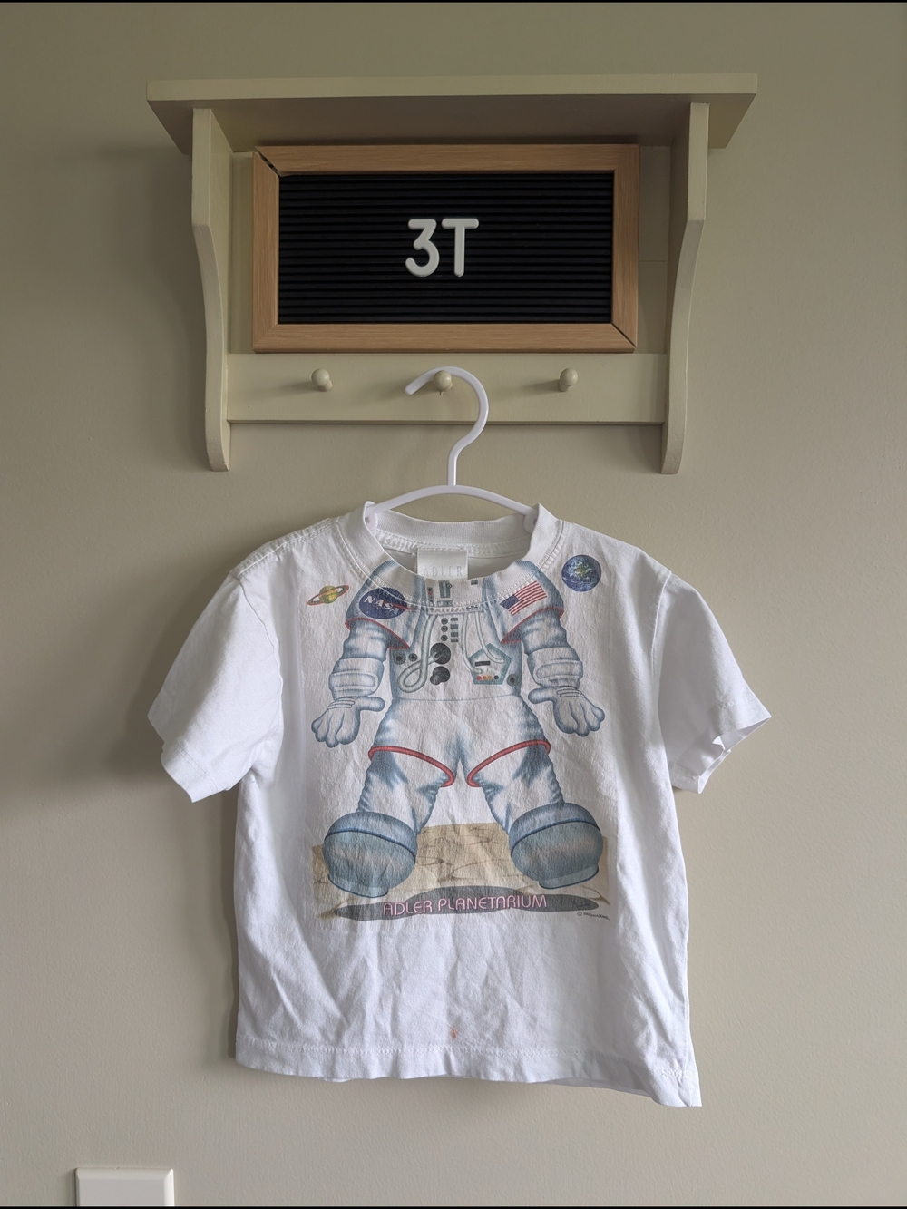 White Kids Short-Sleeve Astronaut Graphic Tee - 3T